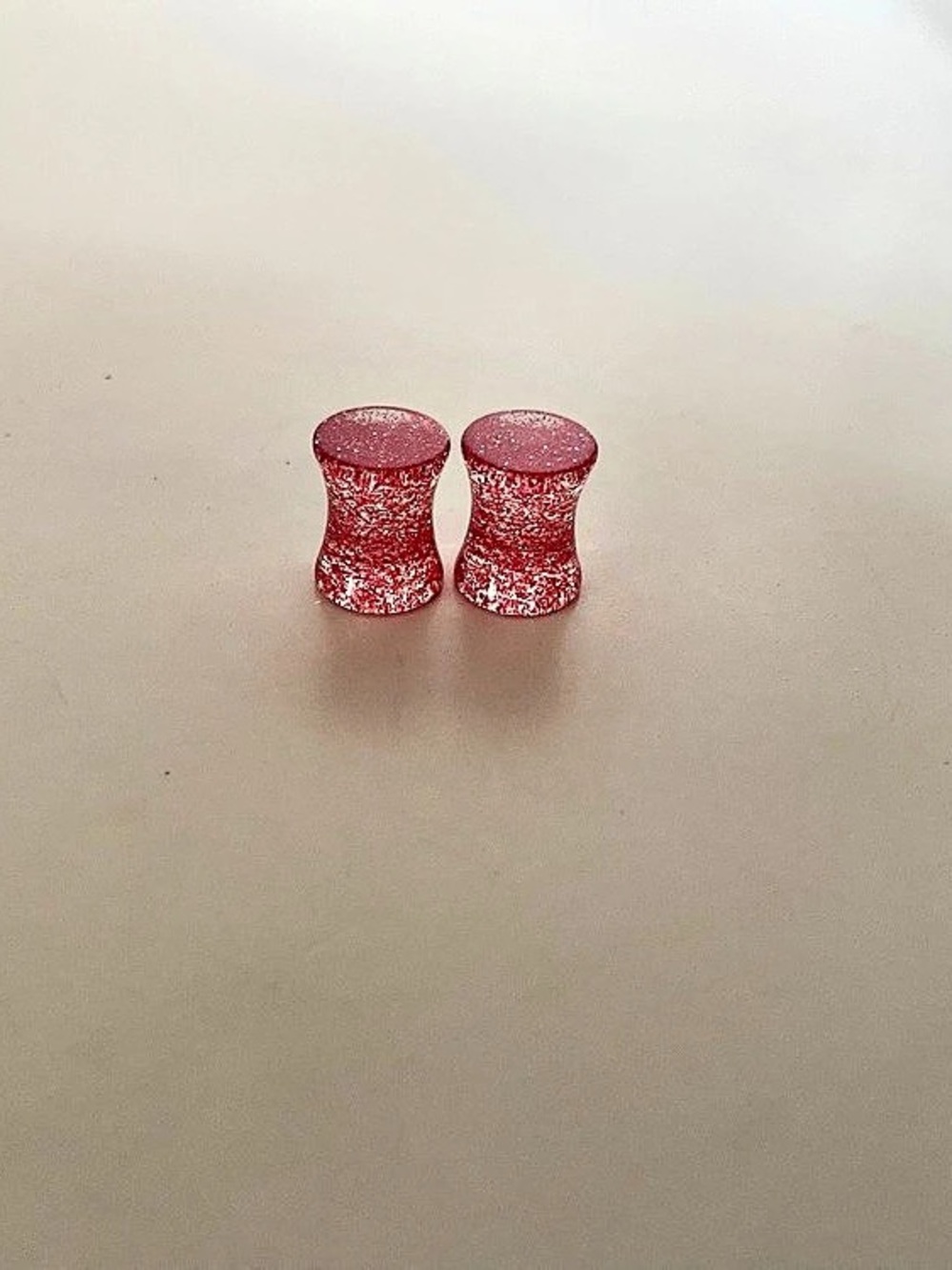 Pink Glitter Flared Plugs